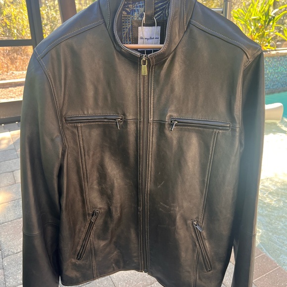 Men’s NWT Tommy Bahama Leather Rocker Jacket, sz Large - Picture 2 of 12